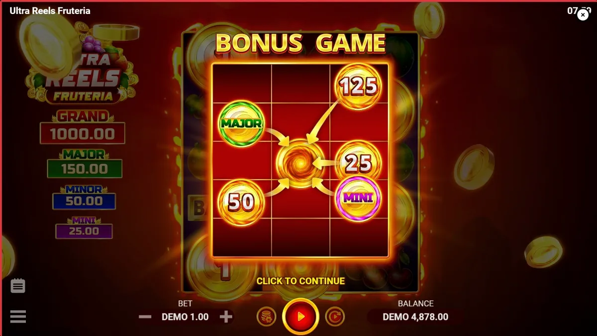 Tampilan antarmuka mobile slot Ultra Reels Fruteria yang cerah dan modern
